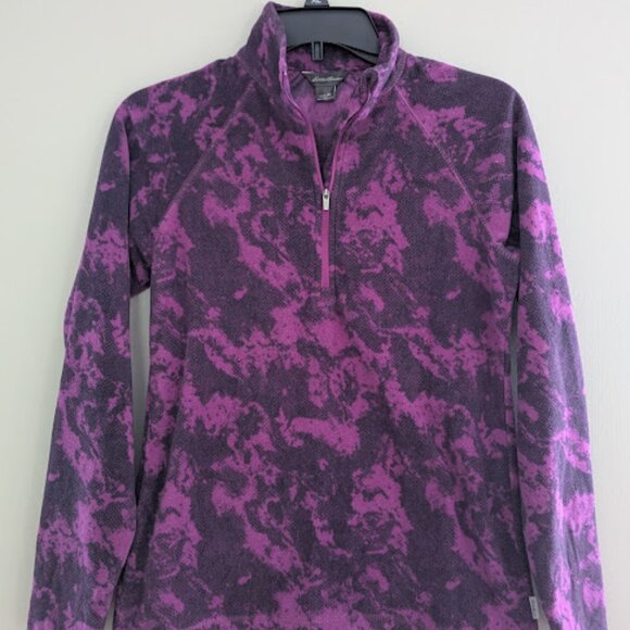 Eddie Bauer Long Sleeve Quarter Zip Fleece Pullover Purple Womens Size XS - Picture 1 of 6